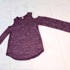 a new day Purple Cold Shoulder Top